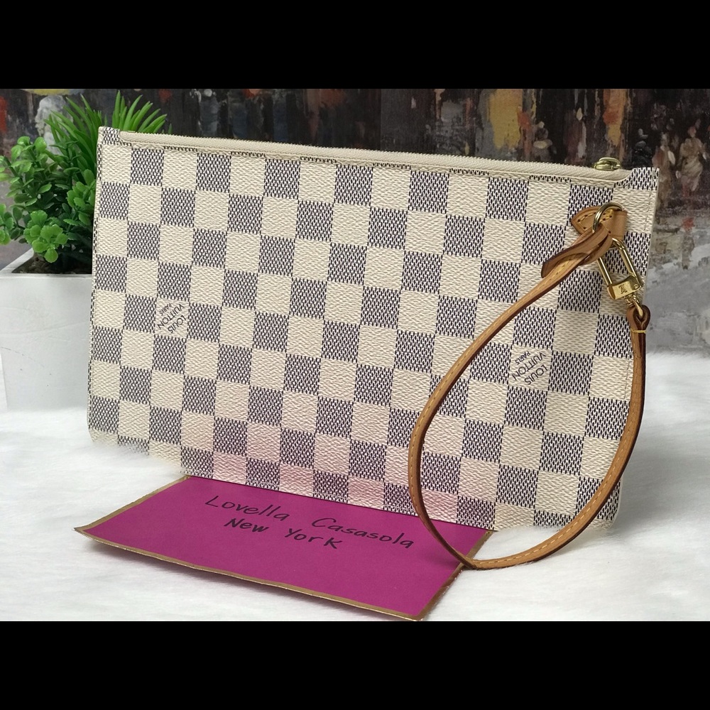 LOUIS VUITTON NEVERFULL MM/GM POUCH DAMIER AZUR